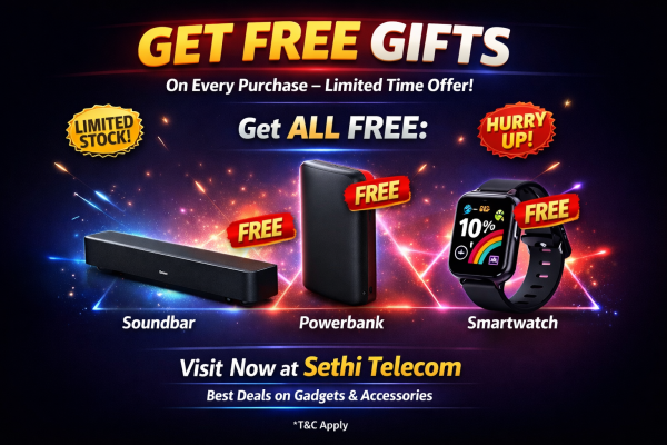 FREE Soundbar + Powerbank + Smartwatch